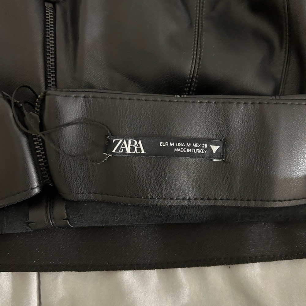 Black Faux Leather Skirt - size M